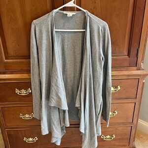 Gray Open Front Women's Sweater